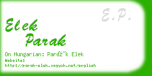 elek parak business card